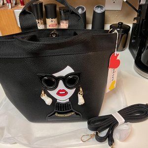 ENJOININ Funky Lady Face Purse for Women Casual Shopping Bag Top Handle Satchel